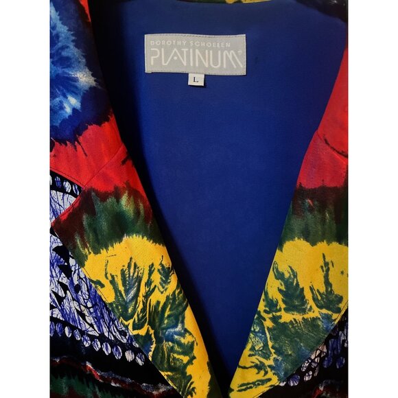 Dorothy Schoelen Platinum Women’s Jacket – L – Bold Batik Print – Made in USA - Picture 2 of 7